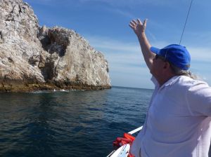 Shabda sending the ashes into the ocean