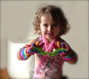 Oona, ready for the Jabberwocky