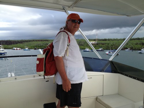 Shabda on the boat going to the islands....